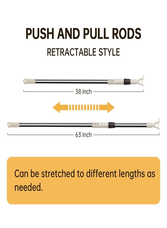 MaKefeile Tension Rod Blinds Shads Push Pull Adjustable Rod for Skylight Cordless Window Blinds and Shades,Easy to Pull The Shades Down and Up 38 to 63inch. - Image 2